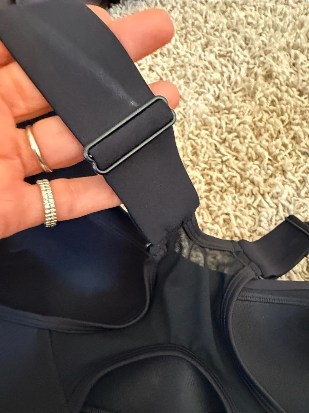 ALO Yoga Black Logo Sports Bra with Back Tag